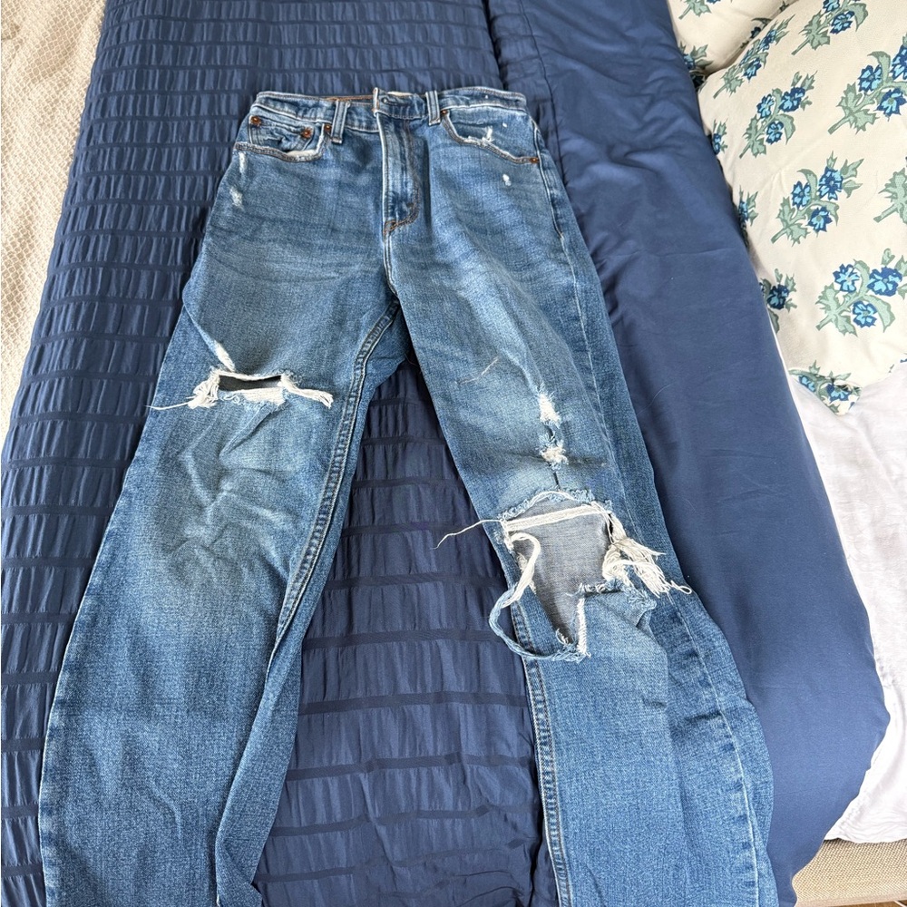 Abercrombie & Fitch Blue Straight Leg Jeans